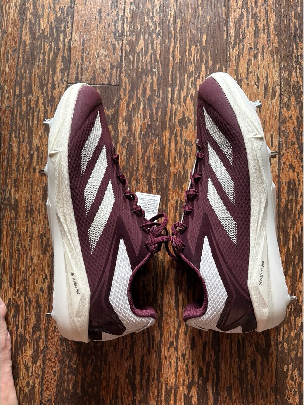 ADIDAS SIZE 15 ADIZERO ELECTRIC .1 BURGUNDY FOOTBALL CLEATS IF4196